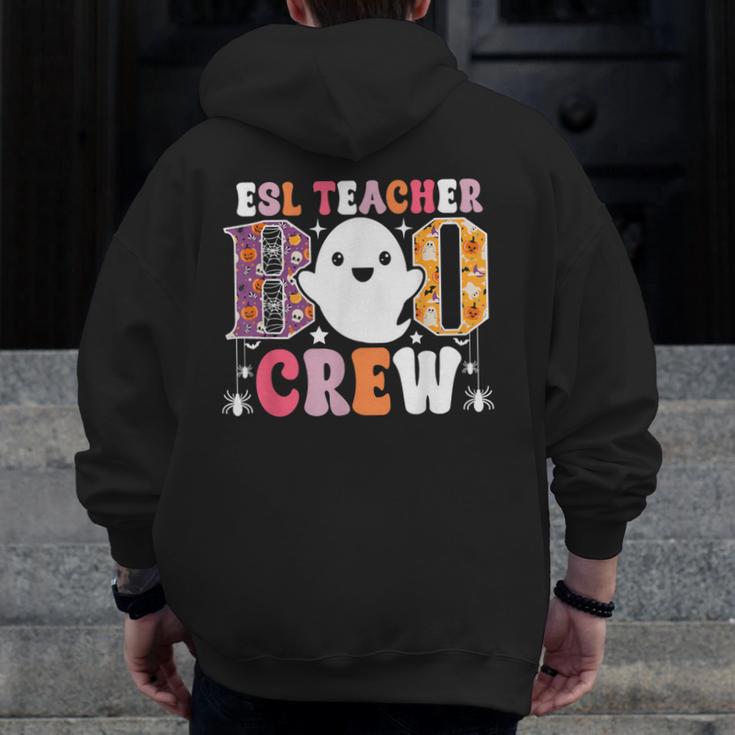 ESL Teacher Boo Crew Halloween Costume Men Zip Up Hoodie Back Print, Esl Teacher Gifts, funny design