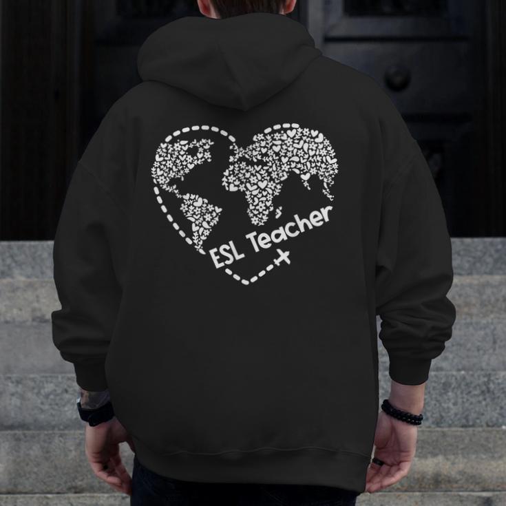 ESL Teacher ESOL Student Cute Heart Shape English Teacher Men Zip Up Hoodie Back Print, Esl Teacher Gifts, English Teacher Gifts, funny design ESL Teacher ESOL Student Cute Heart Shape English Teacher Men Zip Up Hoodie Back Print, Esl Teacher Gifts, English Teacher Gifts, funny design