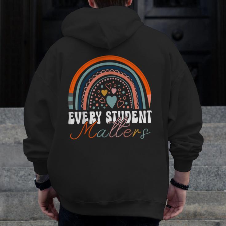 Every Student Matters Paraprofessional Support Teacher Men Zip Up Hoodie Back Print, funny design