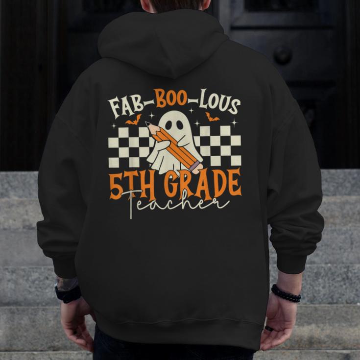 Fab Boo Lous 5th Grade Teacher Retro Ghost Spooky Halloween Men Zip Up Hoodie Back Print, funny design Fab Boo Lous 5th Grade Teacher Retro Ghost Spooky Halloween Men Zip Up Hoodie Back Print, funny design
