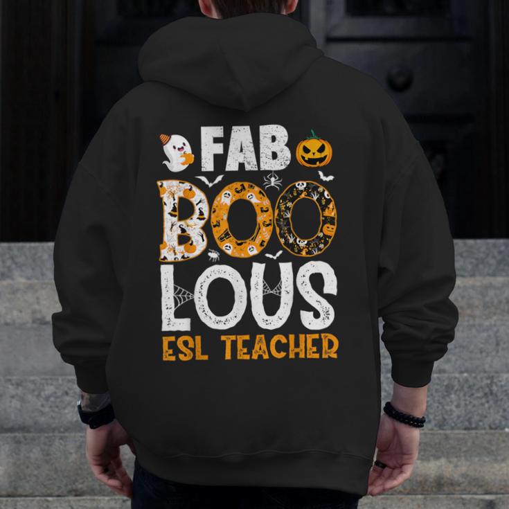 Faboolous ESL ESOL Teacher Spooky Teacher Halloween Costume For Men Women Men Zip Up Hoodie Back Print, Esl Teacher Gifts, funny design Faboolous ESL ESOL Teacher Spooky Teacher Halloween Costume For Men Women Men Zip Up Hoodie Back Print, Esl Teacher Gifts, funny design