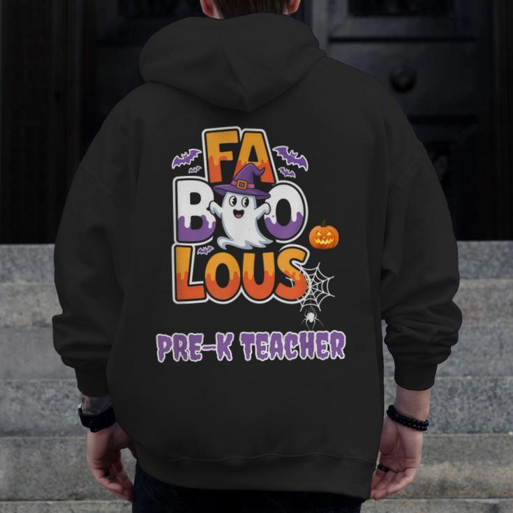 Fabulous Pre-K Teacher Halloween Costume Classroom Outfit Men Zip Up Hoodie Back Print, funny design Fabulous Pre-K Teacher Halloween Costume Classroom Outfit Men Zip Up Hoodie Back Print, funny design