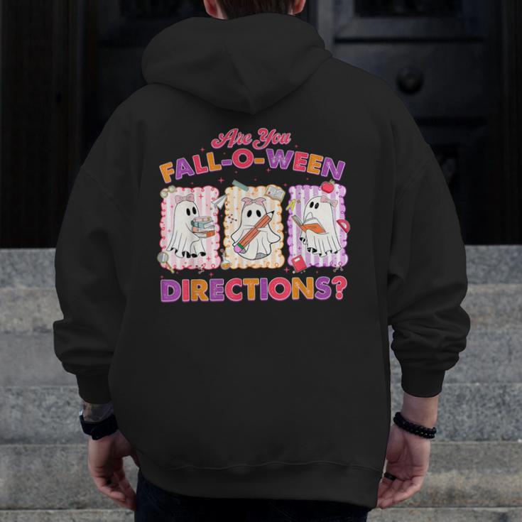 Are You Fall-O-Ween Directions Halloween Teacher Ghost Men Zip Up Hoodie Back Print, funny design Are You Fall-O-Ween Directions Halloween Teacher Ghost Men Zip Up Hoodie Back Print, funny design