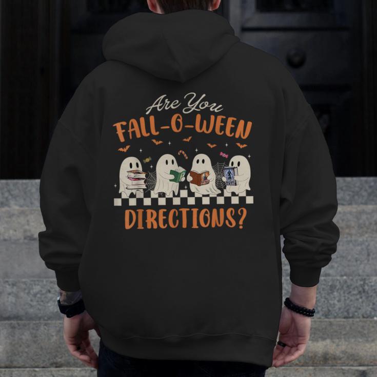Are You Fall-O-Ween Directions Halloween TeacherGhost Book Men Zip Up Hoodie Back Print, funny design Are You Fall-O-Ween Directions Halloween TeacherGhost Book Men Zip Up Hoodie Back Print, funny design