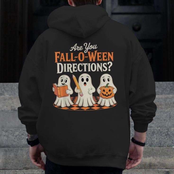Are You Fall O Ween DirectionsRetro Teacher Halloween Ghost Men Zip Up Hoodie Back Print, funny design Are You Fall O Ween DirectionsRetro Teacher Halloween Ghost Men Zip Up Hoodie Back Print, funny design