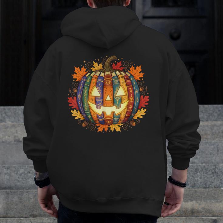 Fall Pumpkin Book Lover Spooky Librarian Teacher Halloween Men Zip Up Hoodie Back Print, funny design Fall Pumpkin Book Lover Spooky Librarian Teacher Halloween Men Zip Up Hoodie Back Print, funny design