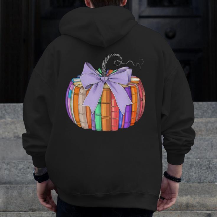 Fall Pumpkin Books Lover Halloween Teacher Teaching Staff Men Zip Up Hoodie Back Print, funny design Fall Pumpkin Books Lover Halloween Teacher Teaching Staff Men Zip Up Hoodie Back Print, funny design