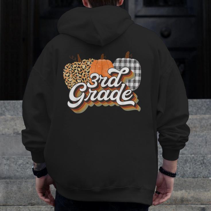 Fall Teacher Shirt 3rd Grade Teacher Retro Halloween Pumpkin Men Zip Up Hoodie Back Print, funny design Fall Teacher Shirt 3rd Grade Teacher Retro Halloween Pumpkin Men Zip Up Hoodie Back Print, funny design