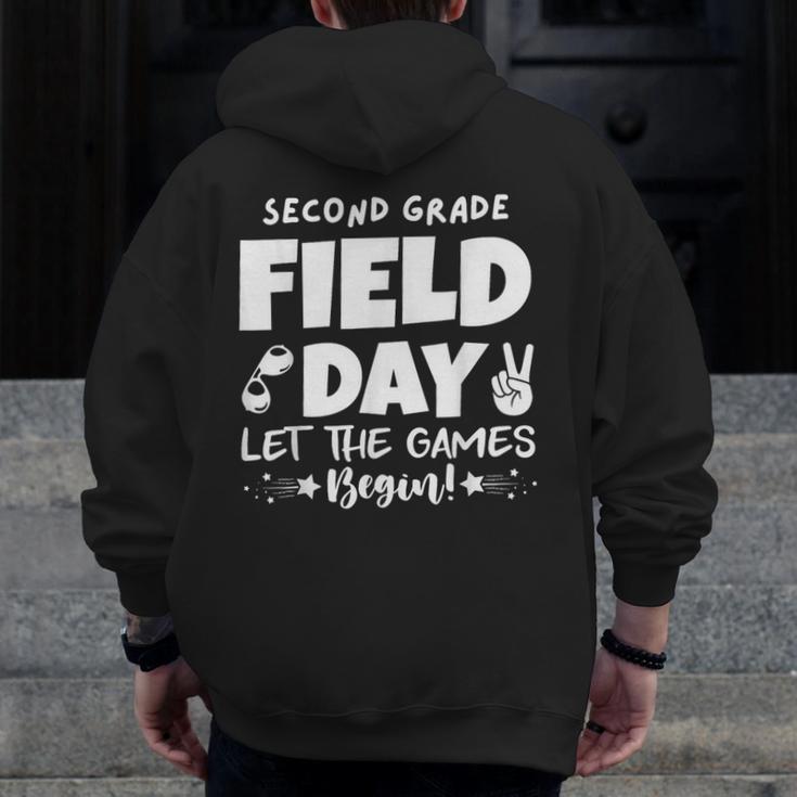 Field Day Second 2nd Grade Orange 2025 Boy Girl Teacher Men Zip Up Hoodie Back Print, 2nd Grade Teacher Gifts, funny design Field Day Second 2nd Grade Orange 2025 Boy Girl Teacher Men Zip Up Hoodie Back Print, 2nd Grade Teacher Gifts, funny design