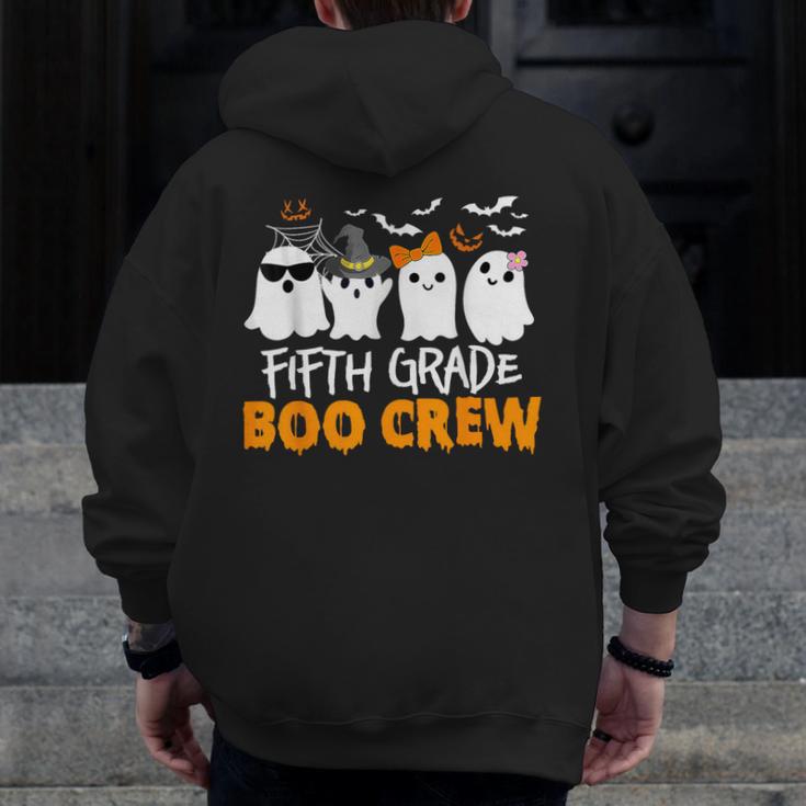 Fifth Grade Boo Crew Halloween Teacher Costume Men Zip Up Hoodie Back Print, funny design