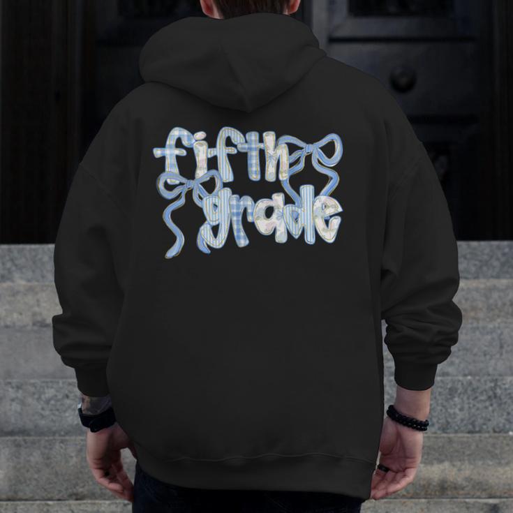 Fifth Grade Team Coquette Bow 5th Grade Teacher Girl Kid Men Zip Up Hoodie Back Print, funny design