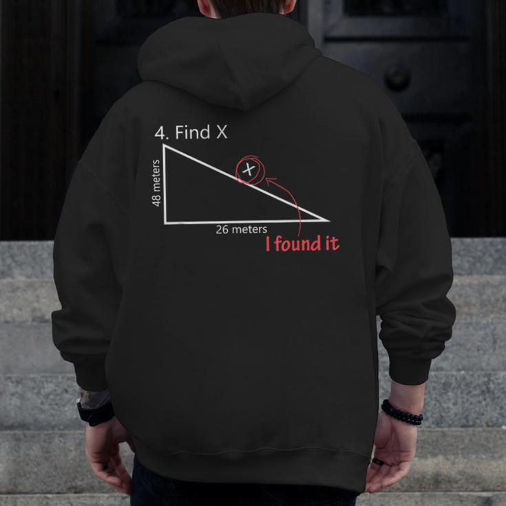 Find X Math Teacher Graphic Sarcastic Novelty Dad Joke Men Zip Up Hoodie Back Print, Couple Gifts, funny design