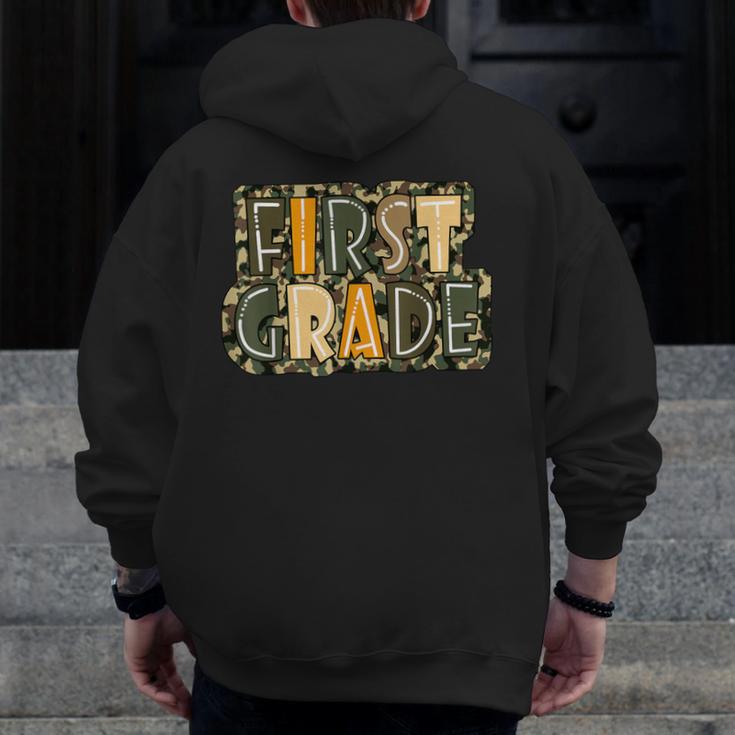 First 1St Grade Camo Camouflage Boy Teacher Back To School Men Zip Up Hoodie Back Print, First Grade Teacher Gifts, funny design First 1St Grade Camo Camouflage Boy Teacher Back To School Men Zip Up Hoodie Back Print, First Grade Teacher Gifts, funny design