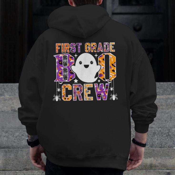 First Grade Boo Crew Teacher Student Halloween Costume Men Zip Up Hoodie Back Print, First Grade Teacher Gifts, funny design First Grade Boo Crew Teacher Student Halloween Costume Men Zip Up Hoodie Back Print, First Grade Teacher Gifts, funny design
