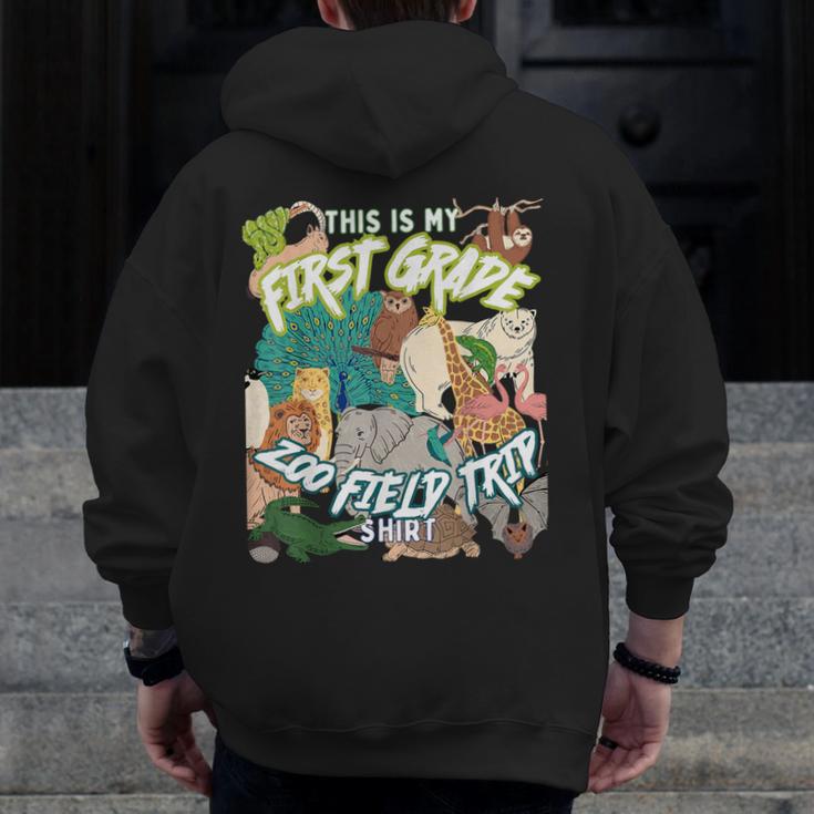 First Grade Zoo Field Trip Matching Student Teacher Class Men Zip Up Hoodie Back Print, First Grade Teacher Gifts, funny design First Grade Zoo Field Trip Matching Student Teacher Class Men Zip Up Hoodie Back Print, First Grade Teacher Gifts, funny design