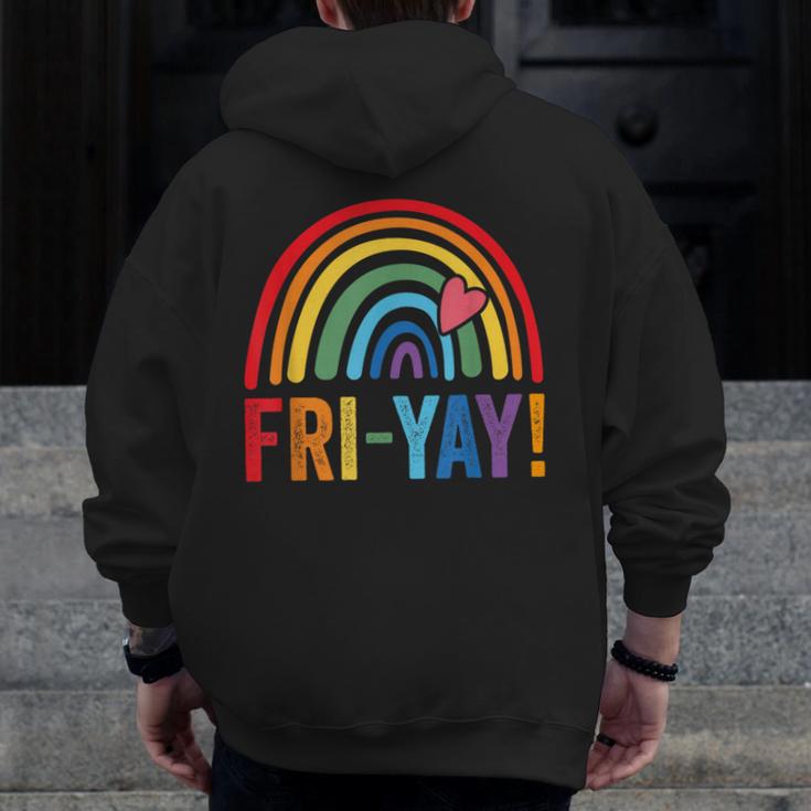 Fri-Yay Friyay Rainbow Colors Teacher Childrens Fun Designs Men Zip Up Hoodie Back Print, funny design Fri-Yay Friyay Rainbow Colors Teacher Childrens Fun Designs Men Zip Up Hoodie Back Print, funny design
