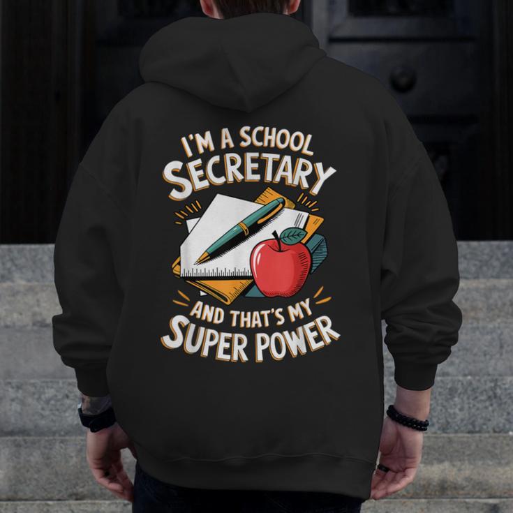 Front Office Teacher Admin Mother I'm A School Secretary Men Zip Up Hoodie Back Print, funny design Front Office Teacher Admin Mother I'm A School Secretary Men Zip Up Hoodie Back Print, funny design