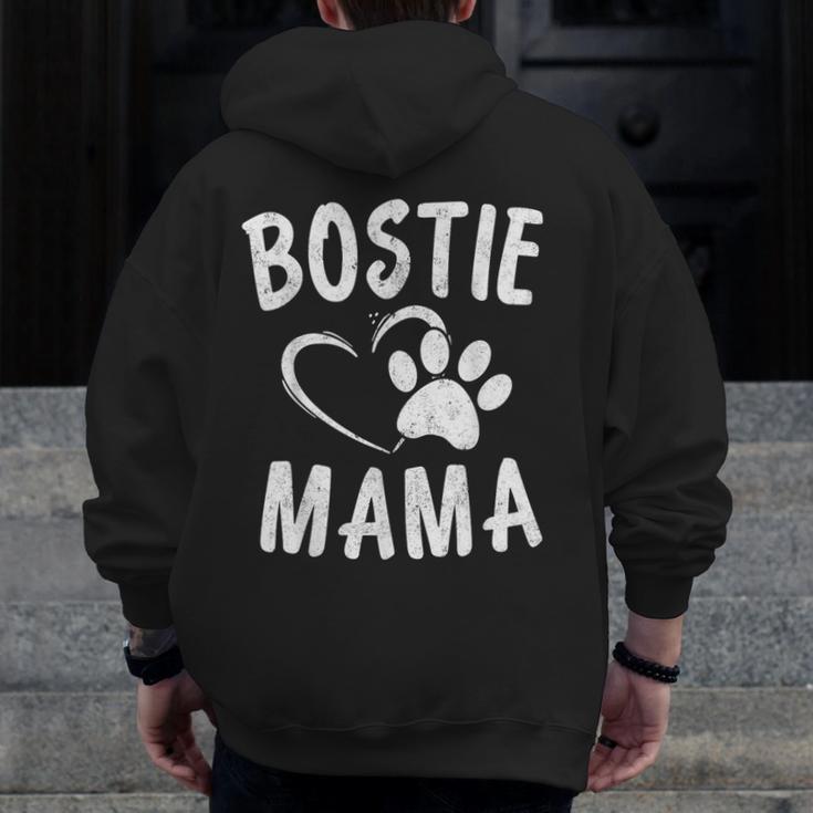 Fun Bostie Mama Dog Lover Apparel Boston Terrier Mom Men Zip Up Hoodie Back Print, Couple Gifts, Mom Gifts, Boston Terrier Mom Gifts, funny design