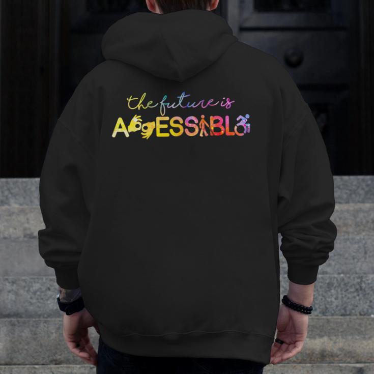 The Future Is Accessible Special Education Teacher Men Zip Up Hoodie Back Print, Future Teacher Gifts, funny design The Future Is Accessible Special Education Teacher Men Zip Up Hoodie Back Print, Future Teacher Gifts, funny design