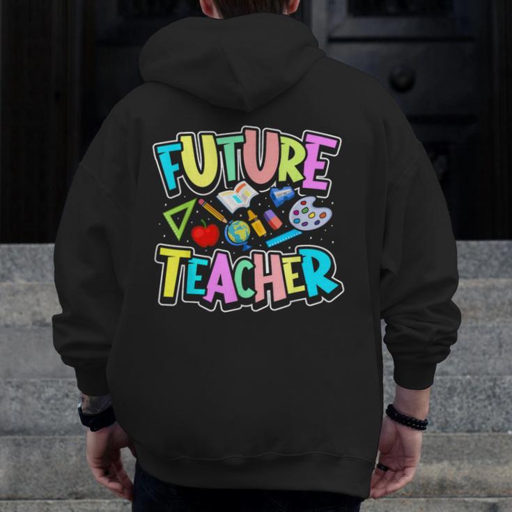 Future Teacher Kid's Career Men Zip Up Hoodie Back Print, Future Teacher Gifts, funny design Future Teacher Kid's Career Men Zip Up Hoodie Back Print, Future Teacher Gifts, funny design
