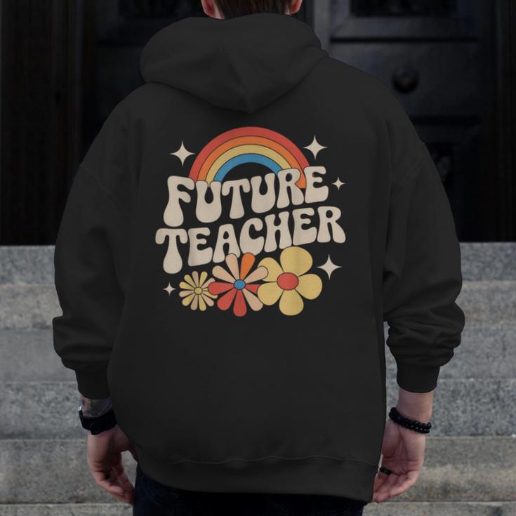 Future Teacher Kids Youth Girls Rainbow Pre-k Kindergarten Men Zip Up Hoodie Back Print, Future Teacher Gifts, funny design Future Teacher Kids Youth Girls Rainbow Pre-k Kindergarten Men Zip Up Hoodie Back Print, Future Teacher Gifts, funny design