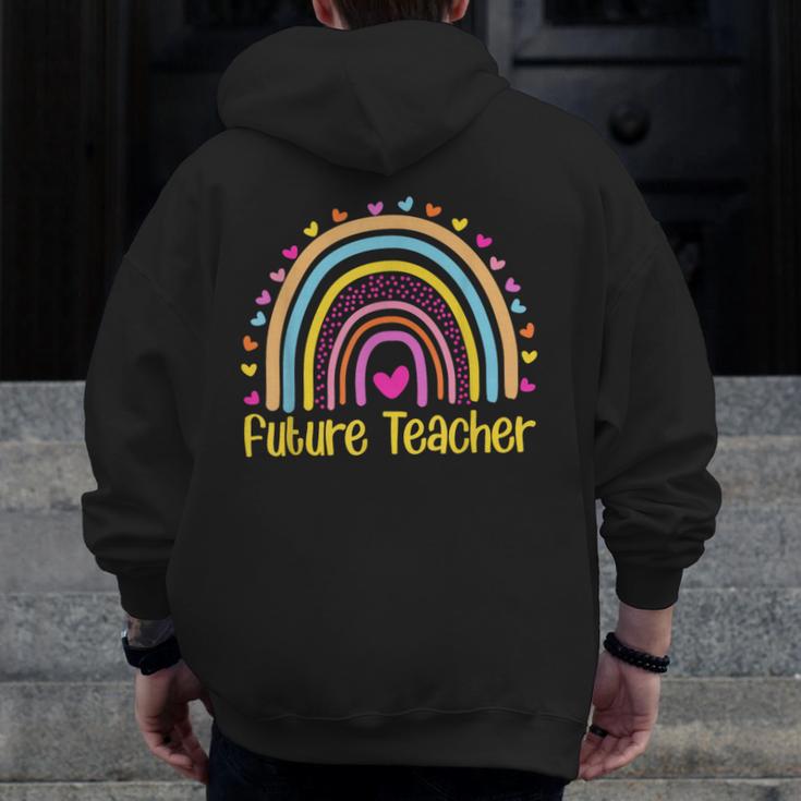 Future Teacher Rainbow Men Zip Up Hoodie Back Print, Future Teacher Gifts, funny design Future Teacher Rainbow Men Zip Up Hoodie Back Print, Future Teacher Gifts, funny design