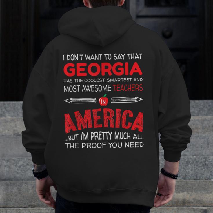 Georgia Teachers Classroom Tshirt Men Zip Up Hoodie Back Print, funny design