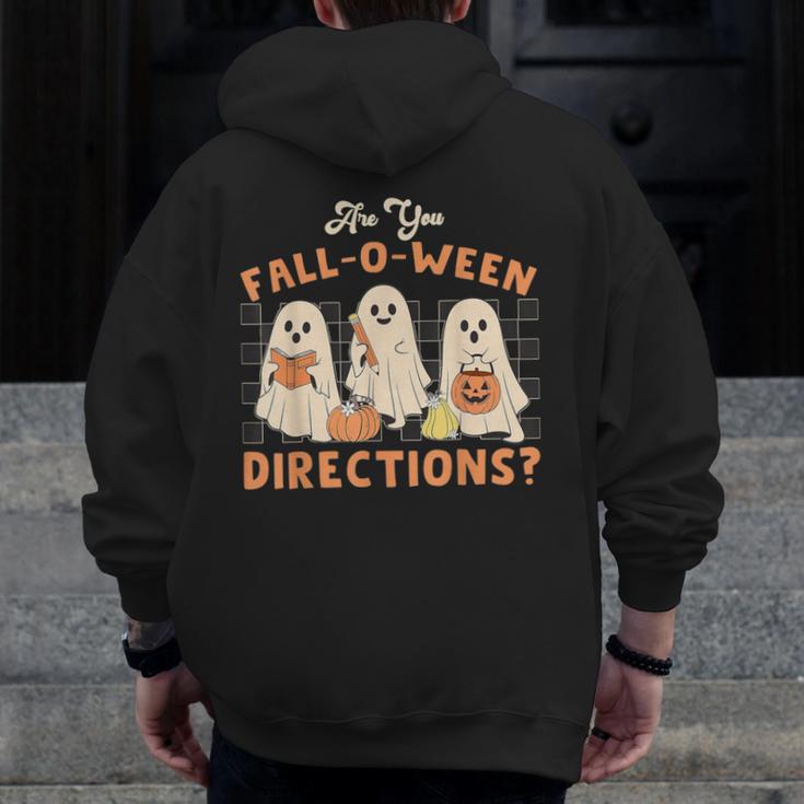 Ghost Are You Fall-O-Ween Directions Teacher Halloween Men Zip Up Hoodie Back Print, funny design Ghost Are You Fall-O-Ween Directions Teacher Halloween Men Zip Up Hoodie Back Print, funny design