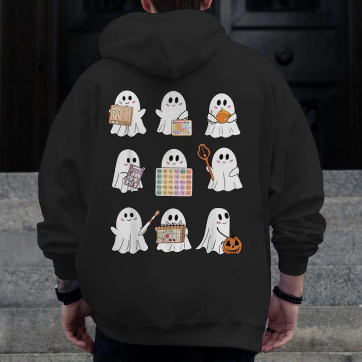 Ghost Speech Therapy Teacher Spooky Season Halloween Men Zip Up Hoodie Back Print, funny design Ghost Speech Therapy Teacher Spooky Season Halloween Men Zip Up Hoodie Back Print, funny design