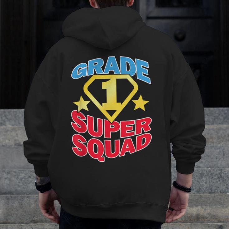 Grade 1 Super Squad Superhero Teacher Team Men Zip Up Hoodie Back Print, Super Teacher Gifts, funny design Grade 1 Super Squad Superhero Teacher Team Men Zip Up Hoodie Back Print, Super Teacher Gifts, funny design