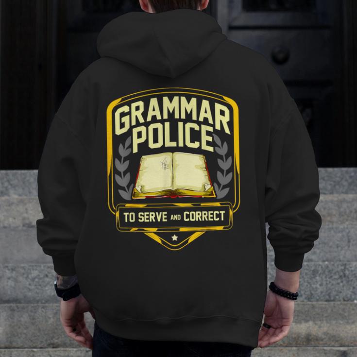 Grammar Police To Serve And Correct English Teacher Men Zip Up Hoodie Back Print, English Teacher Gifts, funny design Grammar Police To Serve And Correct English Teacher Men Zip Up Hoodie Back Print, English Teacher Gifts, funny design