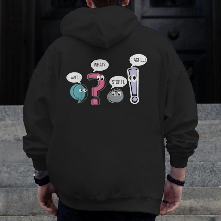 Grammar TeacherWait What Stop It I Agree Men Zip Up Hoodie Back Print, funny design Grammar TeacherWait What Stop It I Agree Men Zip Up Hoodie Back Print, funny design