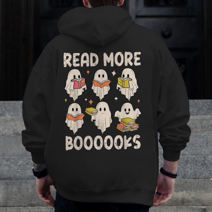 Groovy Halloween Ghost Read More Boooooks Librarian Teacher For Men Women Kids Men Zip Up Hoodie Back Print, Groovy Teacher Gifts, funny design Groovy Halloween Ghost Read More Boooooks Librarian Teacher For Men Women Kids Men Zip Up Hoodie Back Print, Groovy Teacher Gifts, funny design