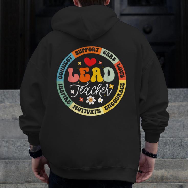 Groovy Lead Teacher Appreciation Back To School Men Zip Up Hoodie Back Print, Groovy Teacher Gifts, funny design