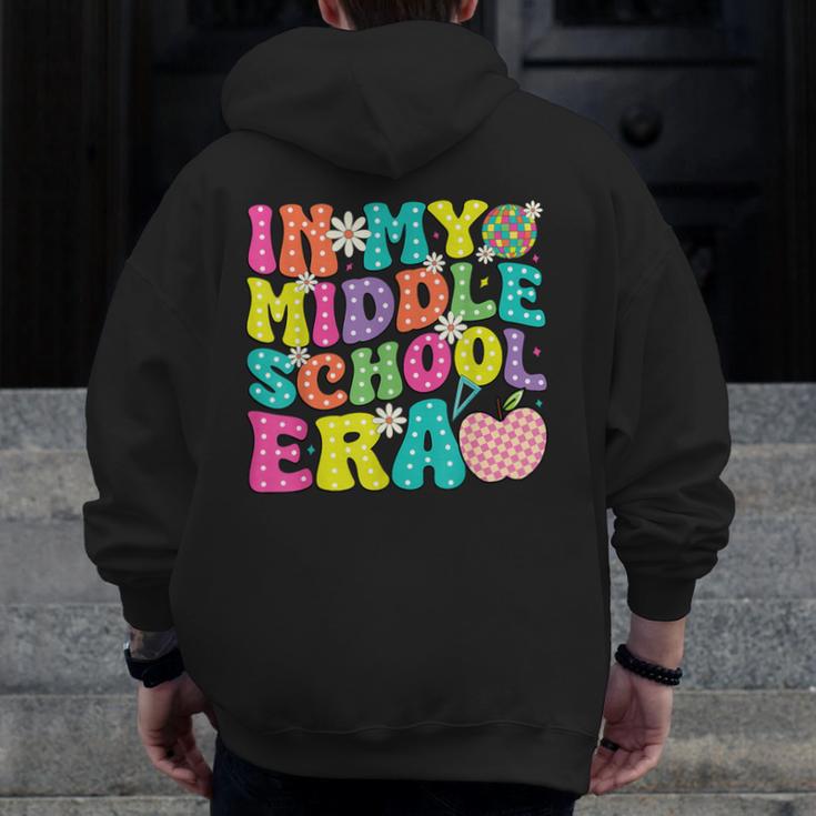 Groovy In My Middle School Era Back To School Teacher Men Zip Up Hoodie Back Print, Groovy Teacher Gifts, funny design Groovy In My Middle School Era Back To School Teacher Men Zip Up Hoodie Back Print, Groovy Teacher Gifts, funny design