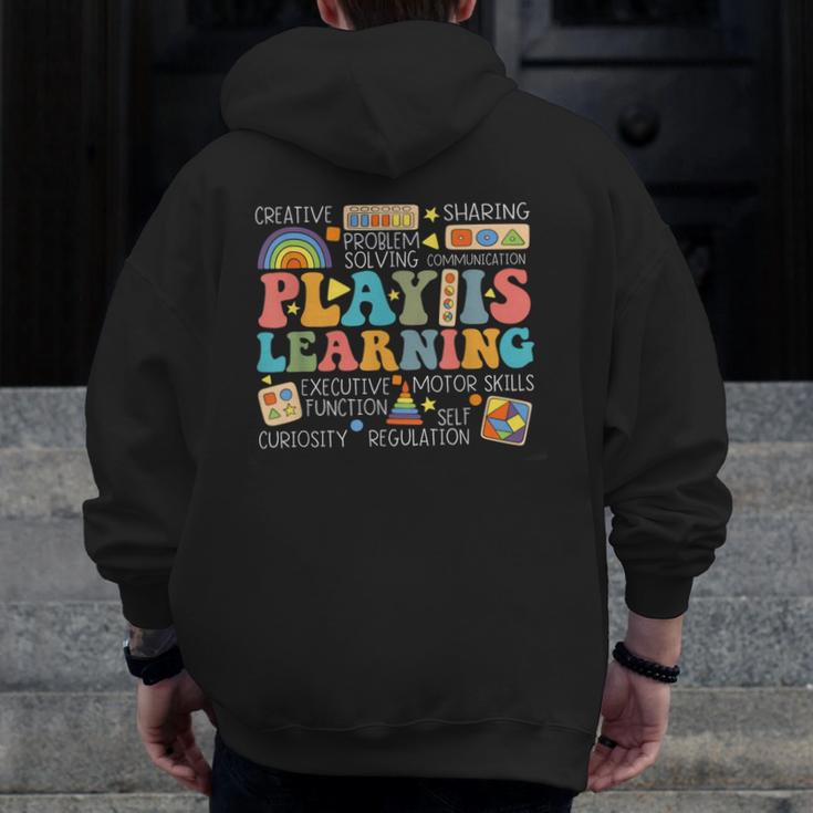 Groovy Play Is Learning Kindergarten Teacher Appreciation Men Zip Up Hoodie Back Print, Groovy Teacher Gifts, funny design Groovy Play Is Learning Kindergarten Teacher Appreciation Men Zip Up Hoodie Back Print, Groovy Teacher Gifts, funny design