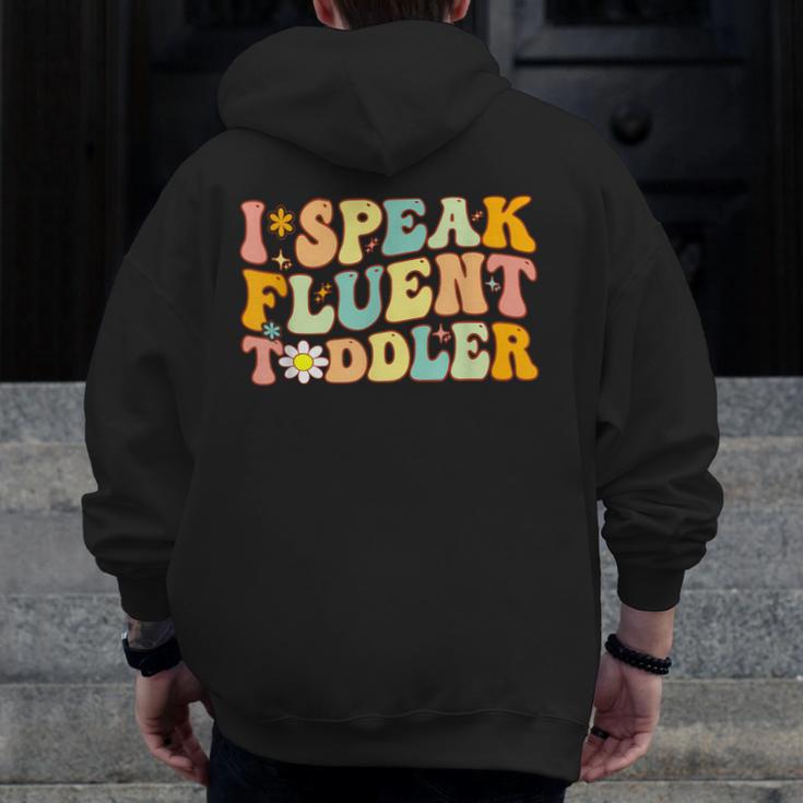 Groovy I Speak Fluent Toddler Daycare Provider Teacher Men Zip Up Hoodie Back Print, Groovy Teacher Gifts, funny design Groovy I Speak Fluent Toddler Daycare Provider Teacher Men Zip Up Hoodie Back Print, Groovy Teacher Gifts, funny design