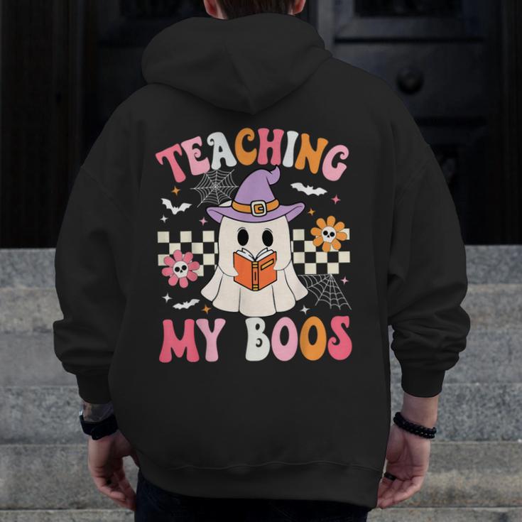 Groovy Teaching My Boos Teacher Ghost Halloween Teacher Men Zip Up Hoodie Back Print, Groovy Teacher Gifts, funny design Groovy Teaching My Boos Teacher Ghost Halloween Teacher Men Zip Up Hoodie Back Print, Groovy Teacher Gifts, funny design