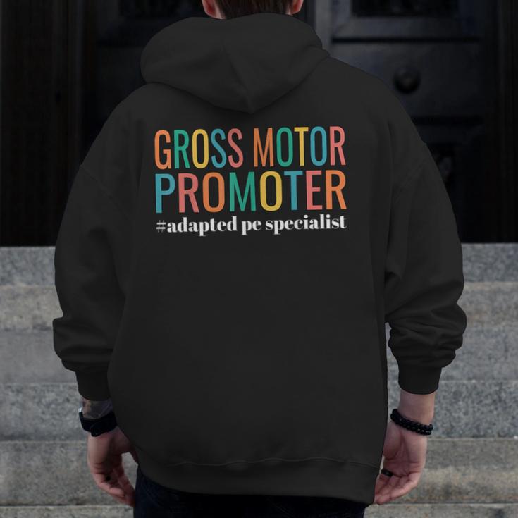 Gross Motor Promoter Adapted PE Specialist PE Teacher Art Men Zip Up Hoodie Back Print, Pe Teacher Gifts, funny design Gross Motor Promoter Adapted PE Specialist PE Teacher Art Men Zip Up Hoodie Back Print, Pe Teacher Gifts, funny design