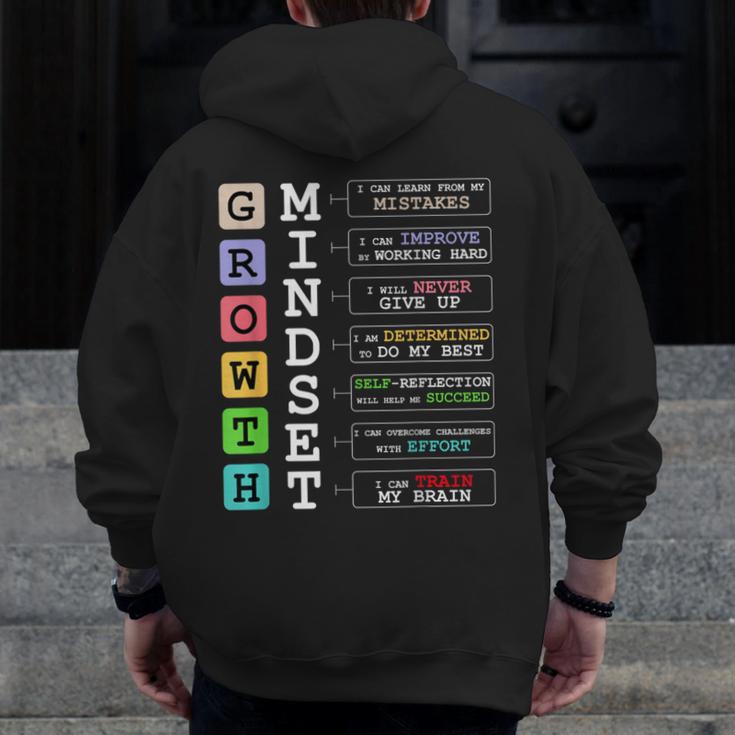 Growth Mindset Shirt Positive School Classroom Teacher Men Zip Up Hoodie Back Print, funny design Growth Mindset Shirt Positive School Classroom Teacher Men Zip Up Hoodie Back Print, funny design