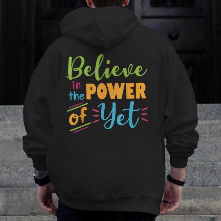 Growth Mindset Teacher Believe In The Power Of Yet Men Zip Up Hoodie Back Print, funny design Growth Mindset Teacher Believe In The Power Of Yet Men Zip Up Hoodie Back Print, funny design