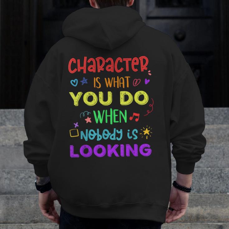 Growth Mindset Teacher Positive Message Inspirational Quote Men Zip Up Hoodie Back Print, funny design