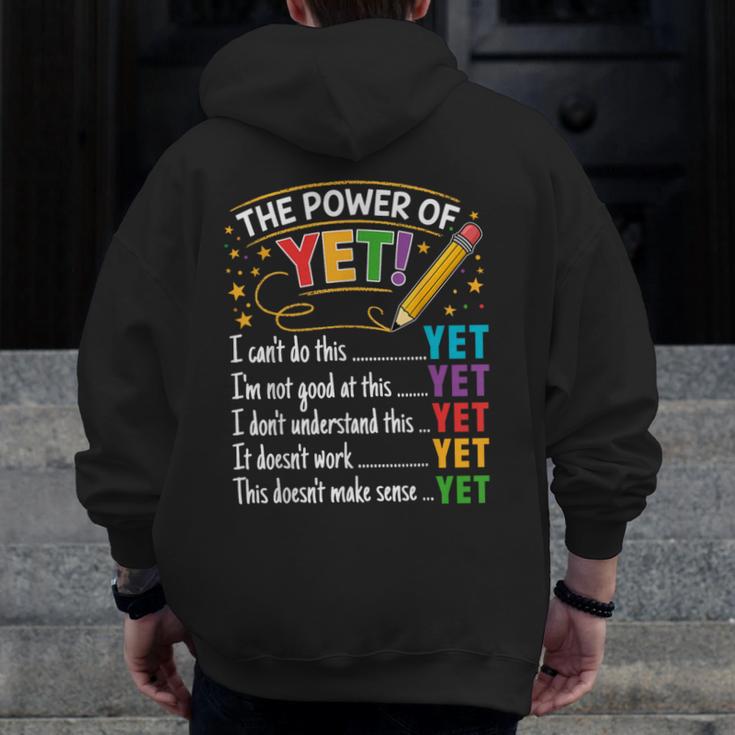 Growth Mindset Teacher Power Of Yet Inspirational Men Zip Up Hoodie Back Print, funny design Growth Mindset Teacher Power Of Yet Inspirational Men Zip Up Hoodie Back Print, funny design