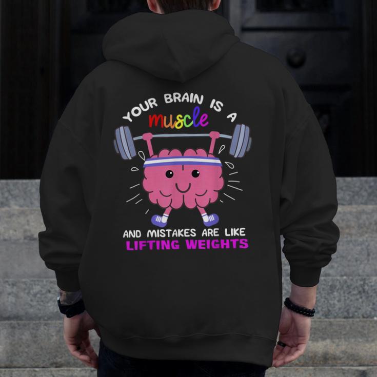 Growth Mindset Teacher Shirt Inspirational Shirts Men Zip Up Hoodie Back Print, funny design