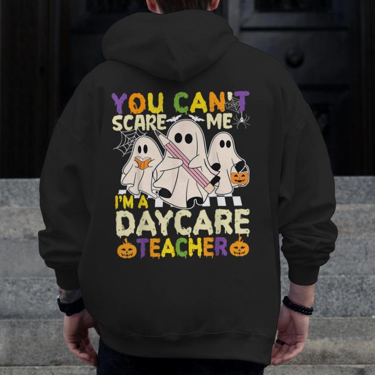 Halloween You Can't Scare Me I'm a Daycare Teacher Ghost Men Zip Up Hoodie Back Print, funny design Halloween You Can't Scare Me I'm a Daycare Teacher Ghost Men Zip Up Hoodie Back Print, funny design