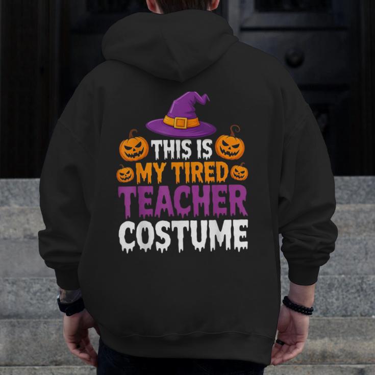 Halloween Costumes For Teachers Tired Teacher Costume Tee Men Zip Up Hoodie Back Print, funny design Halloween Costumes For Teachers Tired Teacher Costume Tee Men Zip Up Hoodie Back Print, funny design