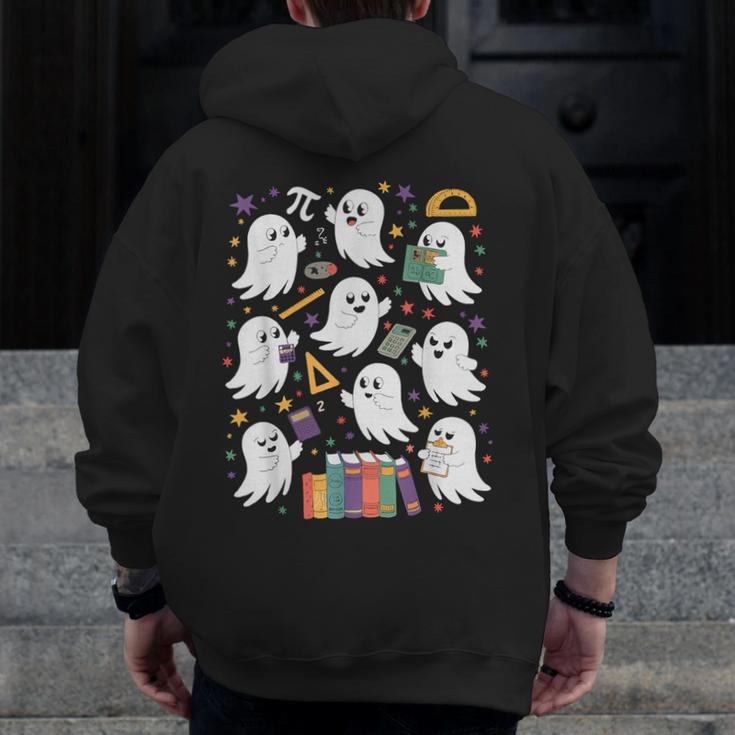 Halloween Math Teacher Ghost Math Teacher Spooky Halloween Men Zip Up Hoodie Back Print, funny design Halloween Math Teacher Ghost Math Teacher Spooky Halloween Men Zip Up Hoodie Back Print, funny design