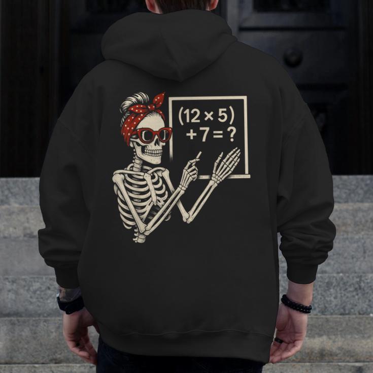 Halloween Math Teacher Skeleton Six Seven Meme Brainrot Men Zip Up Hoodie Back Print, funny design Halloween Math Teacher Skeleton Six Seven Meme Brainrot Men Zip Up Hoodie Back Print, funny design