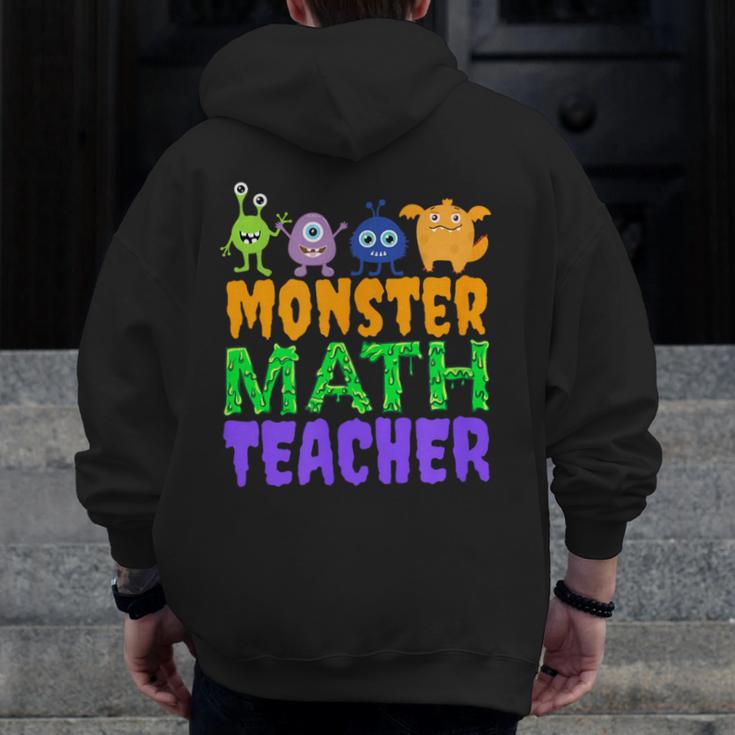 Halloween Monster Math Teacher Men Women Men Zip Up Hoodie Back Print, funny design Halloween Monster Math Teacher Men Women Men Zip Up Hoodie Back Print, funny design
