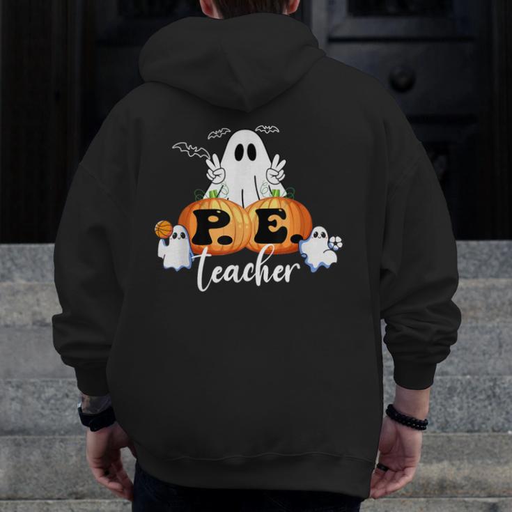 Halloween PE Teacher Ghosts Pumpkins Sports Lover Men Zip Up Hoodie Back Print, Pe Teacher Gifts, funny design Halloween PE Teacher Ghosts Pumpkins Sports Lover Men Zip Up Hoodie Back Print, Pe Teacher Gifts, funny design